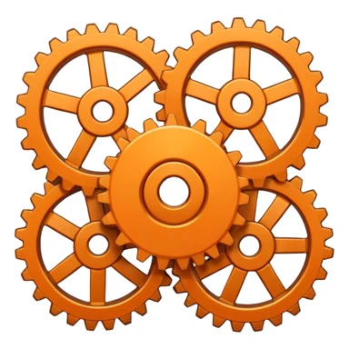 Orange flattened gear sticker
