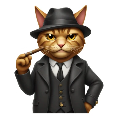 angry gangster cat with a cigar sticker