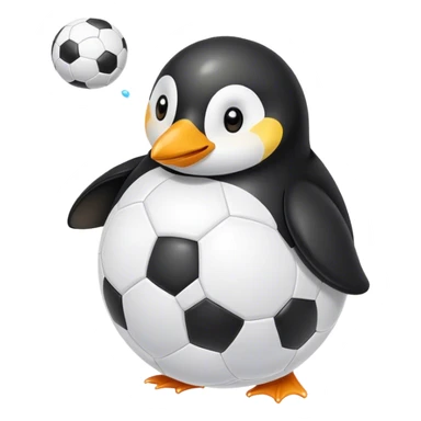 Pingouin avec un ballon de foot  sticker