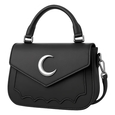 Back white goth purse without background sticker