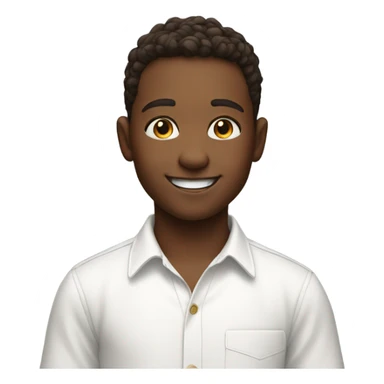 Younger with smiling boy in white shirt sticker