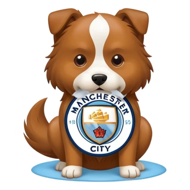 Dog poops on Manchester city logo  sticker