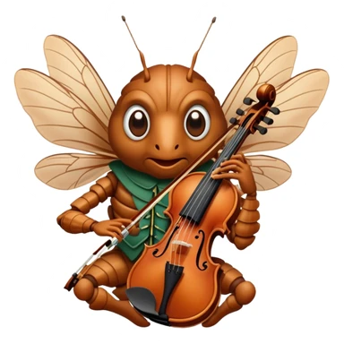 cicada playing violon  sticker