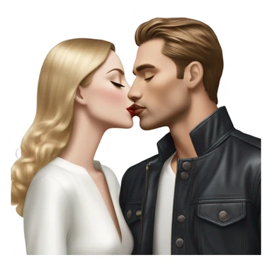 Hyper Realistic beautiful dior model kissing a handsome male model  sticker