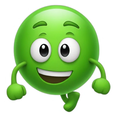 green face with legs running sticker