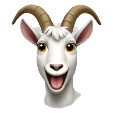 Goat with hahaha sticker