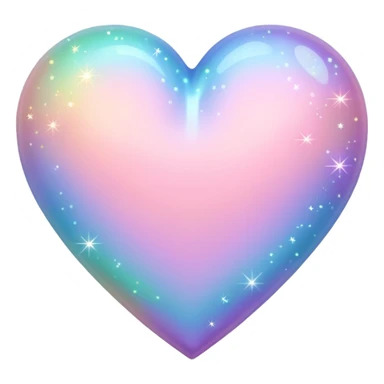 pastel heart with sparkles sticker