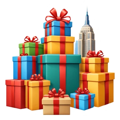 Empire State Building covered with packages sticker