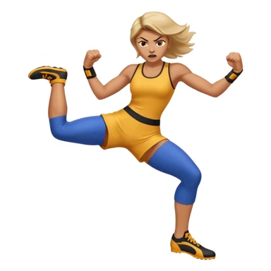 Woman angry kickin sticker
