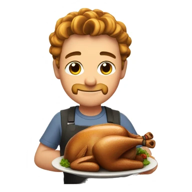 Seamus cooking a turkey sticker