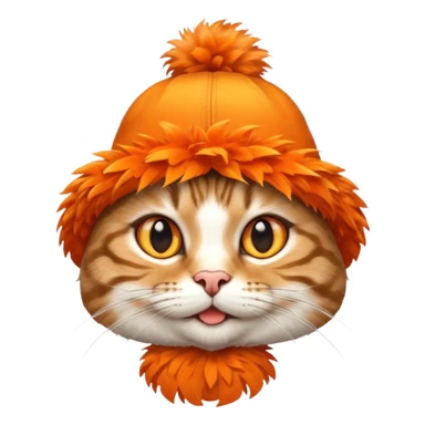caat with orange feathered hats sticker