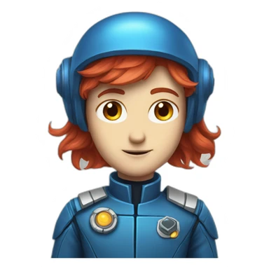Handsome space captain blue eyes neat red hair sticker