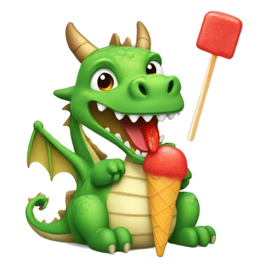 dragon with a popsicle sticker