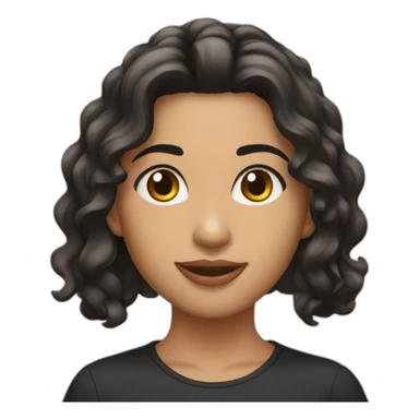 joven de piel morena y cabello negro sticker