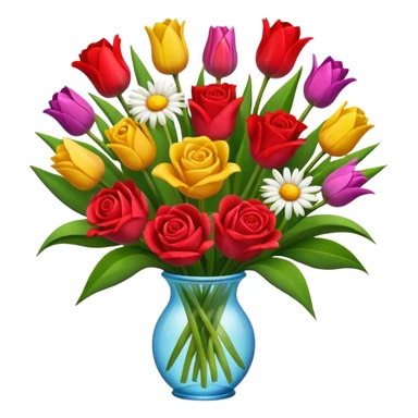 Draw a bouquet, isometric camera with a High-Angle Shot sticker
