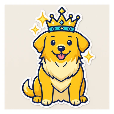 Make the crown sparkle in the style of cartoonish stickers, preserving the sticker style look. sticker