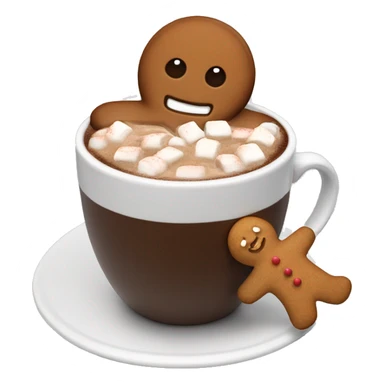 Hot chocolate with gingerbread man sticker