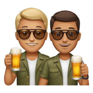 Zwei Männer mit Bier sticker