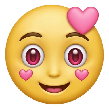 Emoji carita amarillo con ojos de corazones rosa  sticker