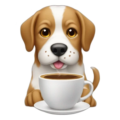 Dog having coffee sticker