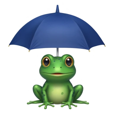 Frog hold dark blue umbrella sticker