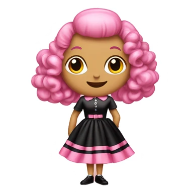 Pink and black 1950 poodle skirt sticker