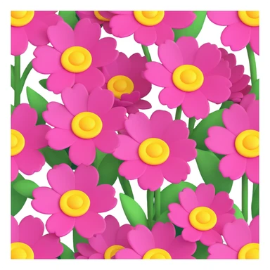 pink flowers with yellow centers, cute and playful design, slightly different angle sticker