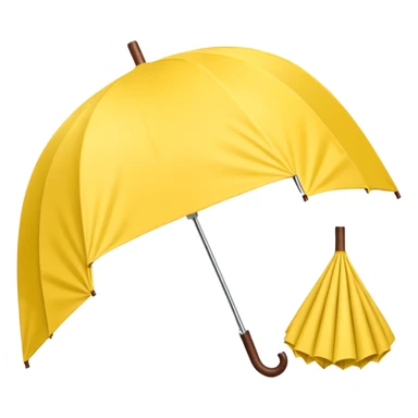 Folded Rain Umbrella yellow sticker