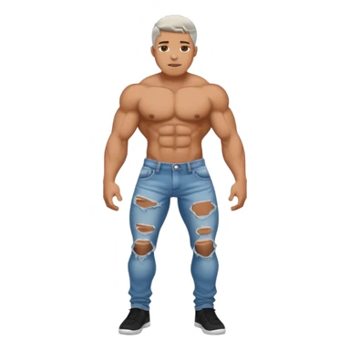 Man with buttcheeks falling over sticker