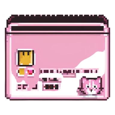 A pink credit card with a cat sticker