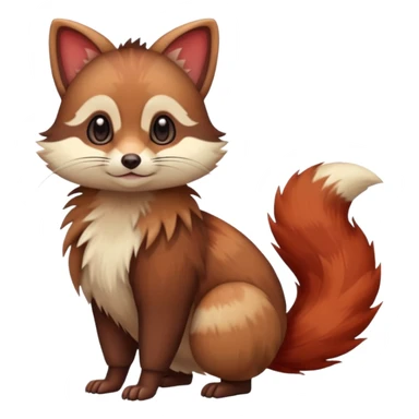 Chestnut-Brown Rust-Red-gradient, Furret-Linoone-Hybrid (Full body) sticker