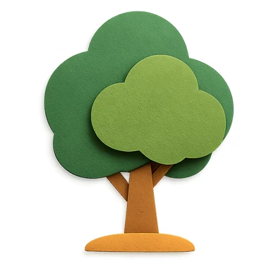 icon of a tree in paper craft style sticker