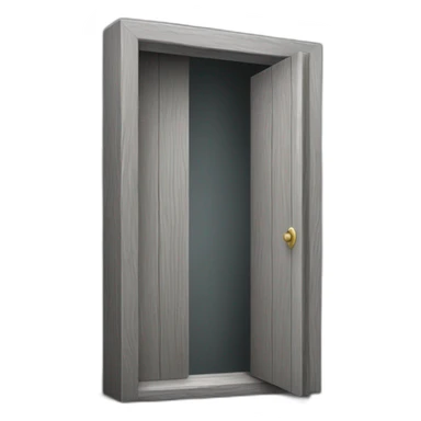 One gray wood open door perspective sticker