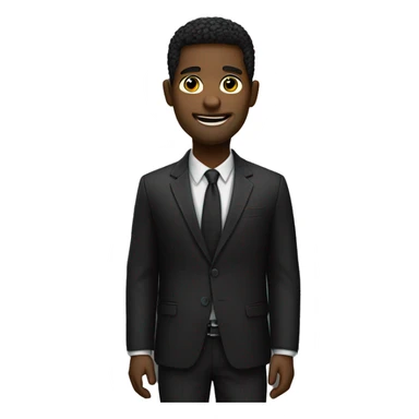 um homem em pe com terno preto sticker