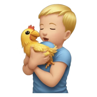baby grabbing neck of chicken sticker