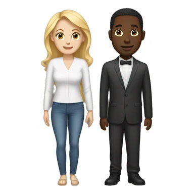 Realistic, interracial marriage, white women, black man sticker