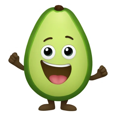 happy avocado with hands up sticker