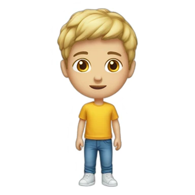 Boy âge 18 with t-shirt plastine  sticker