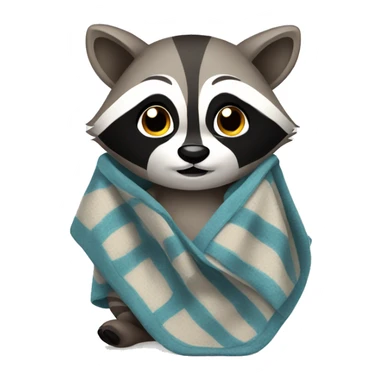 raccoon with blanket sticker