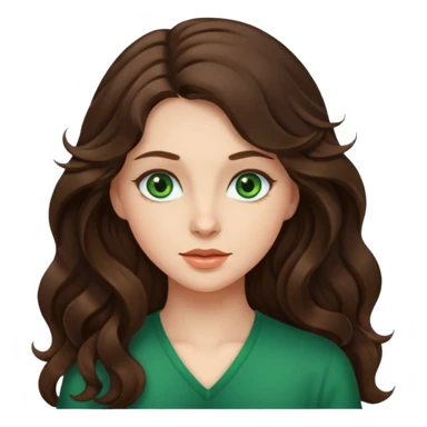 brunette girl with long wavy hair and fair skin  sticker