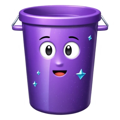 Glitter Purple and Cian rubbish bin sticker