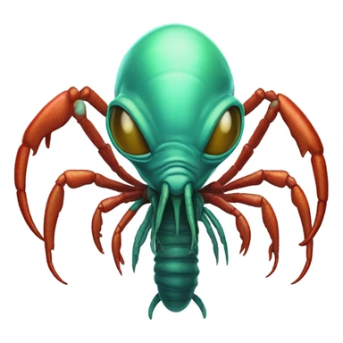 a alien male humman hybrid lobster alien full front view sticker