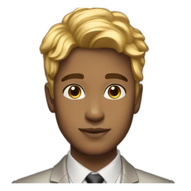 Posh-boy-with-golden-suit-and-blue-eyes-and-rainbow-unicorn-hair sticker