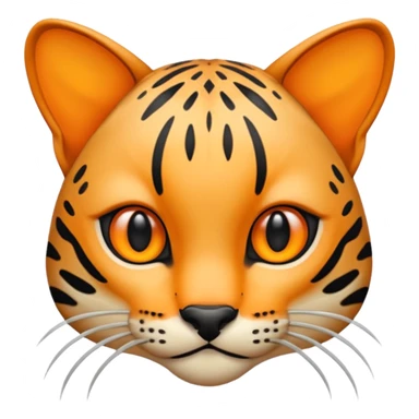 Draw an emoji of the face of an ocelot. Make it schematic. sticker