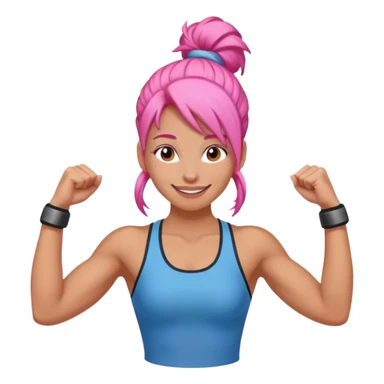 climber woman with pink bun hair sticker
