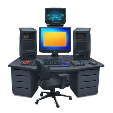 Gaming computer setup with RGB sticker