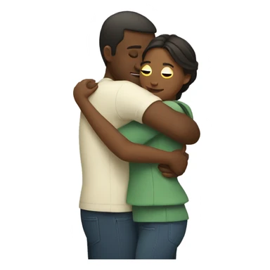 couple making a hug sticker