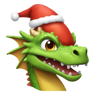 dragon with a santa hat smiling sticker