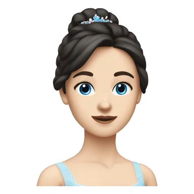 Caucasian ballerina with dark  hair & blue eyes  sticker