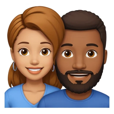 Ebony couple, light skin female brown skin male sticker